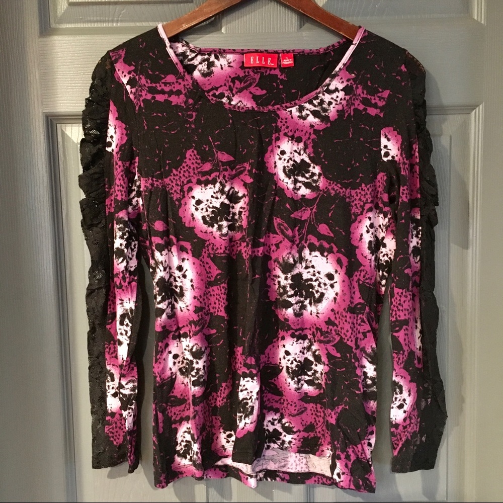 ELLE Lace Detailed Long Sleeve Tee Shirt